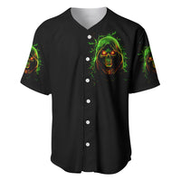 Fire Death Skull Baseball Jersey The Only Thing That Can Stop Is Me - Wonder Print Shop