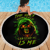 Fire Death Skull Beach Blanket The Only Thing That Can Stop Is Me - Wonder Print Shop