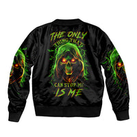 Fire Death Skull Bomber Jacket The Only Thing That Can Stop Is Me - Wonder Print Shop