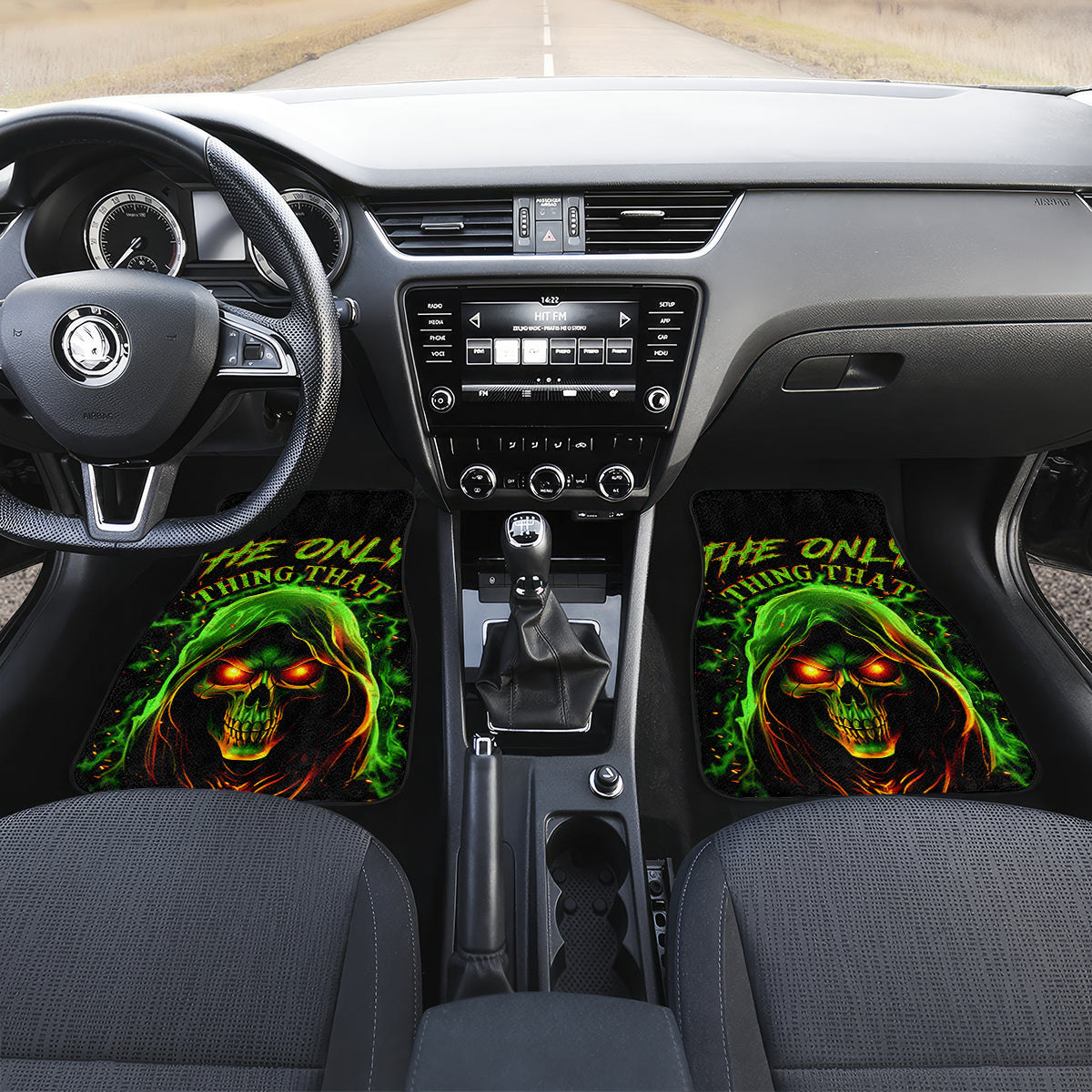 Fire Death Skull Car Mats The Only Thing That Can Stop Is Me - Wonder Print Shop