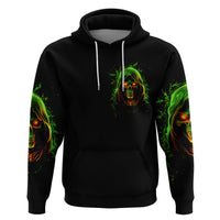 Fire Death Skull Hoodie The Only Thing That Can Stop Is Me - Wonder Print Shop