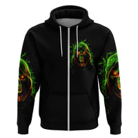 Fire Death Skull Hoodie The Only Thing That Can Stop Is Me - Wonder Print Shop