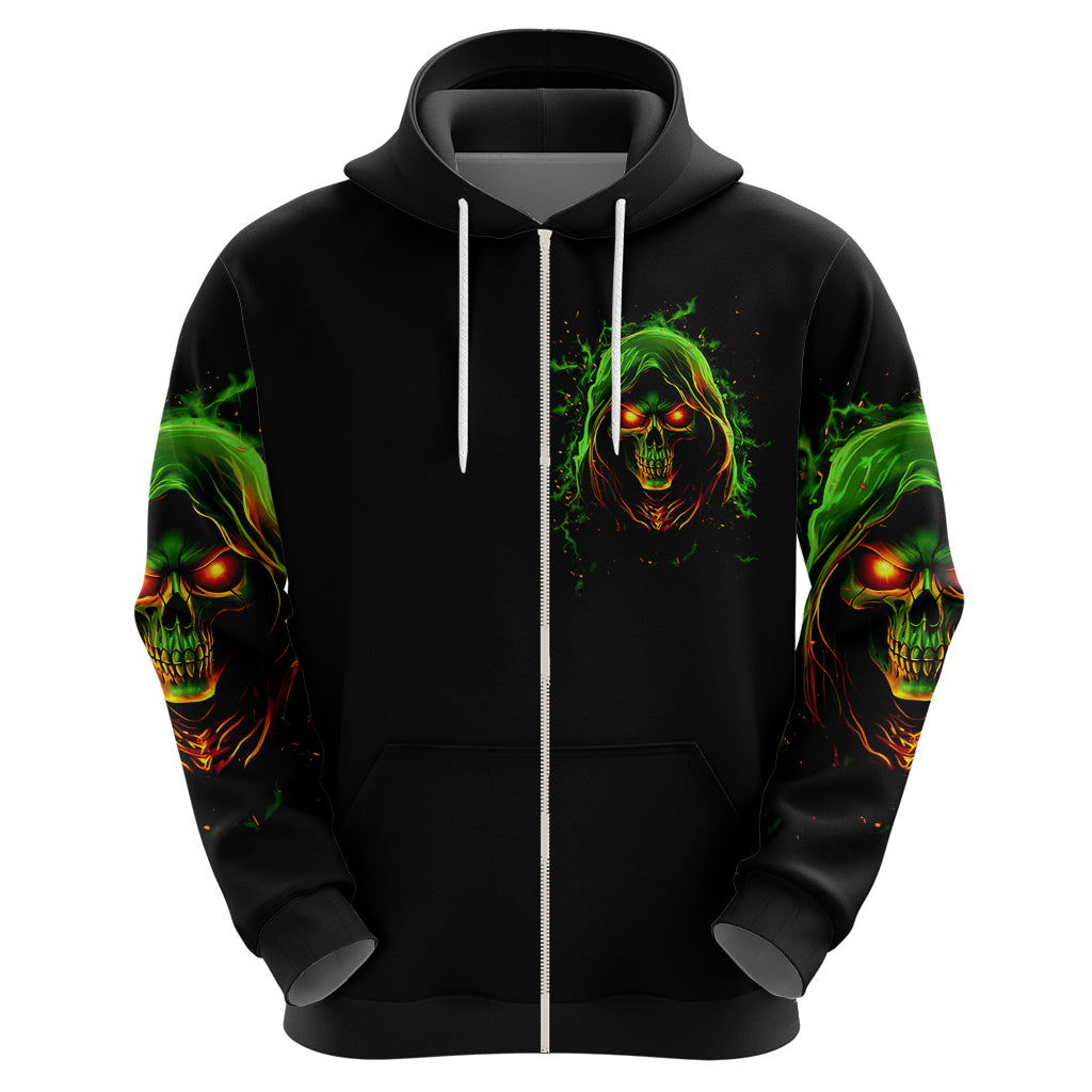 Fire Death Skull Hoodie The Only Thing That Can Stop Is Me - Wonder Print Shop