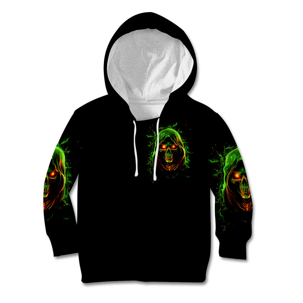 Fire Death Skull Kid Hoodie The Only Thing That Can Stop Is Me - Wonder Print Shop