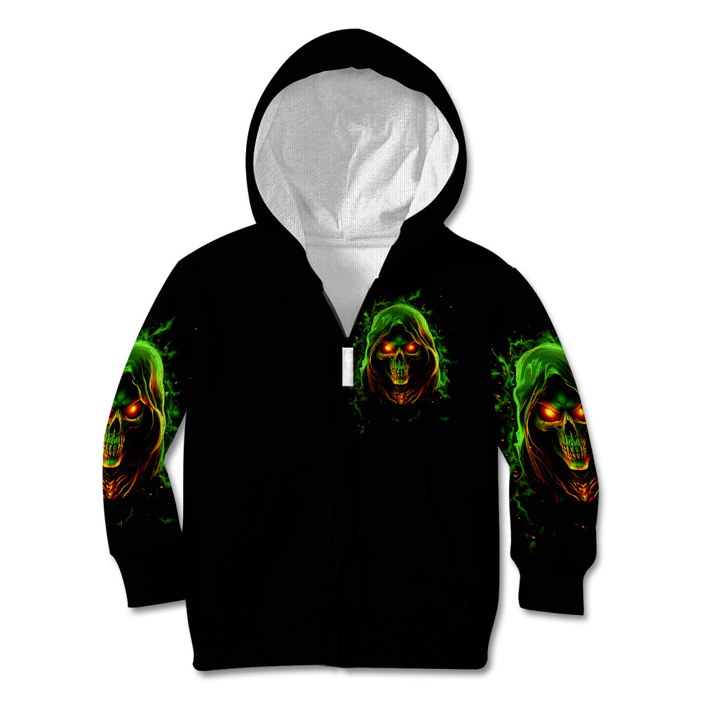 Fire Death Skull Kid Hoodie The Only Thing That Can Stop Is Me - Wonder Print Shop