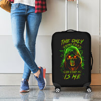 Fire Death Skull Luggage Cover The Only Thing That Can Stop Is Me - Wonder Print Shop