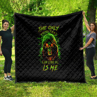 Fire Death Skull Quilt The Only Thing That Can Stop Is Me - Wonder Print Shop