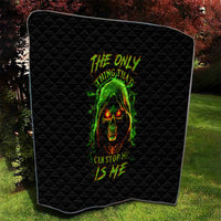 Fire Death Skull Quilt The Only Thing That Can Stop Is Me - Wonder Print Shop