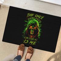 Fire Death Skull Rubber Doormat The Only Thing That Can Stop Is Me - Wonder Print Shop