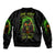 Fire Death Skull Sleeve Zip Bomber Jacket The Only Thing That Can Stop Is Me - Wonder Print Shop