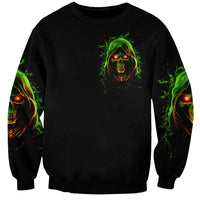 Fire Death Skull Sweatshirt The Only Thing That Can Stop Is Me - Wonder Print Shop