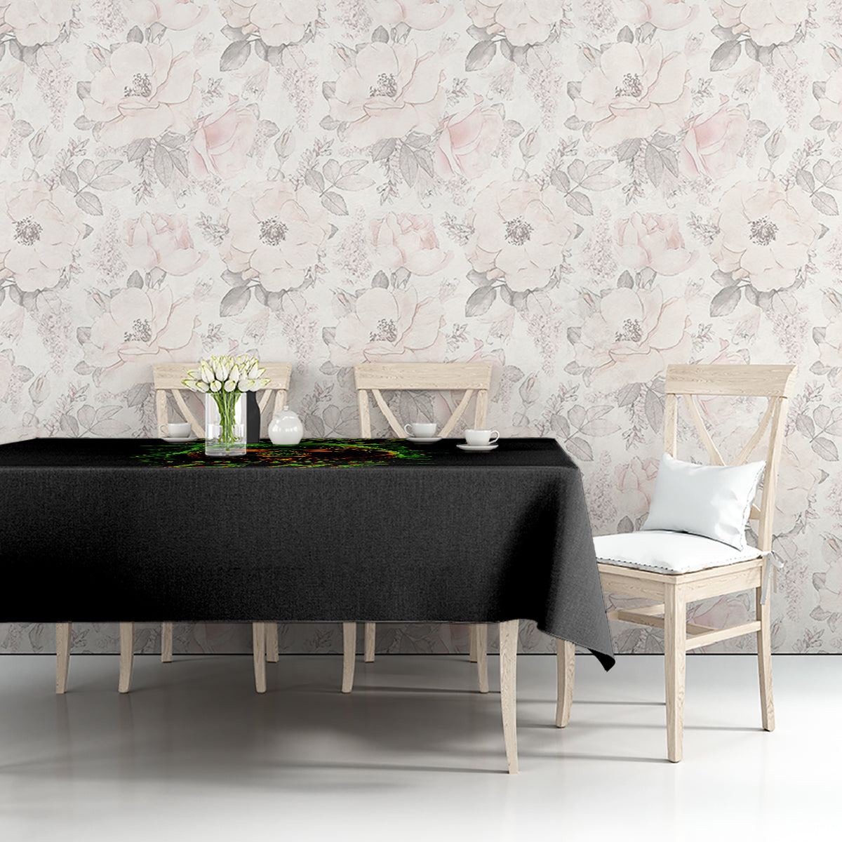 Fire Death Skull Tablecloth The Only Thing That Can Stop Is Me - Wonder Print Shop