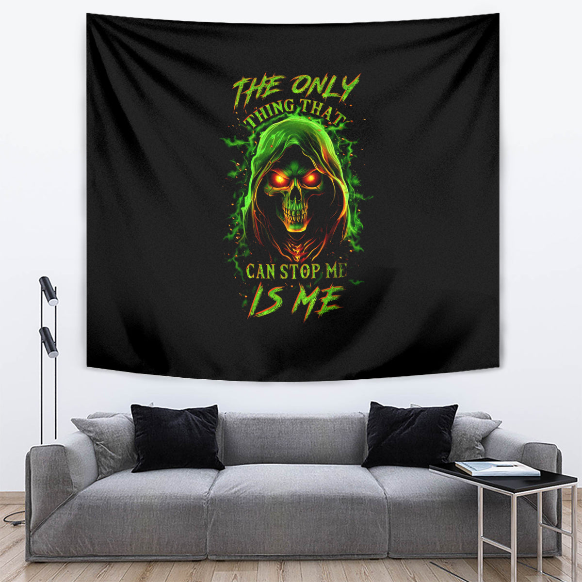 Fire Death Skull Tapestry The Only Thing That Can Stop Is Me - Wonder Print Shop