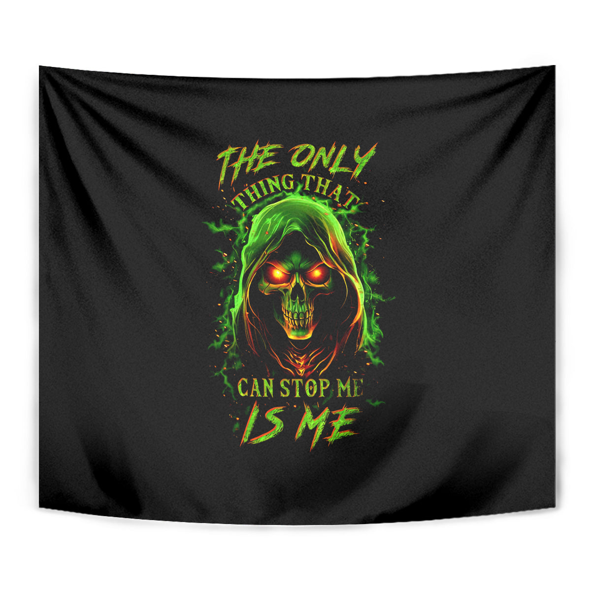 Fire Death Skull Tapestry The Only Thing That Can Stop Is Me - Wonder Print Shop