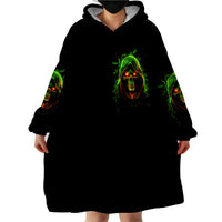 Fire Death Skull Wearable Blanket Hoodie The Only Thing That Can Stop Is Me - Wonder Print Shop