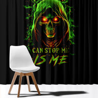 Fire Death Skull Window Curtain The Only Thing That Can Stop Is Me - Wonder Print Shop