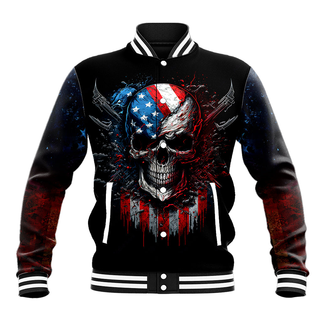 Vintage Skull Baseball Jacket American Skull Vintage - Wonder Print Shop