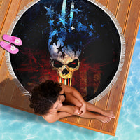 Vintage Skull Beach Blanket American Skull Vintage - Wonder Print Shop