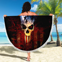 Vintage Skull Beach Blanket American Skull Vintage - Wonder Print Shop