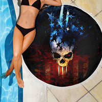 Vintage Skull Beach Blanket American Skull Vintage - Wonder Print Shop