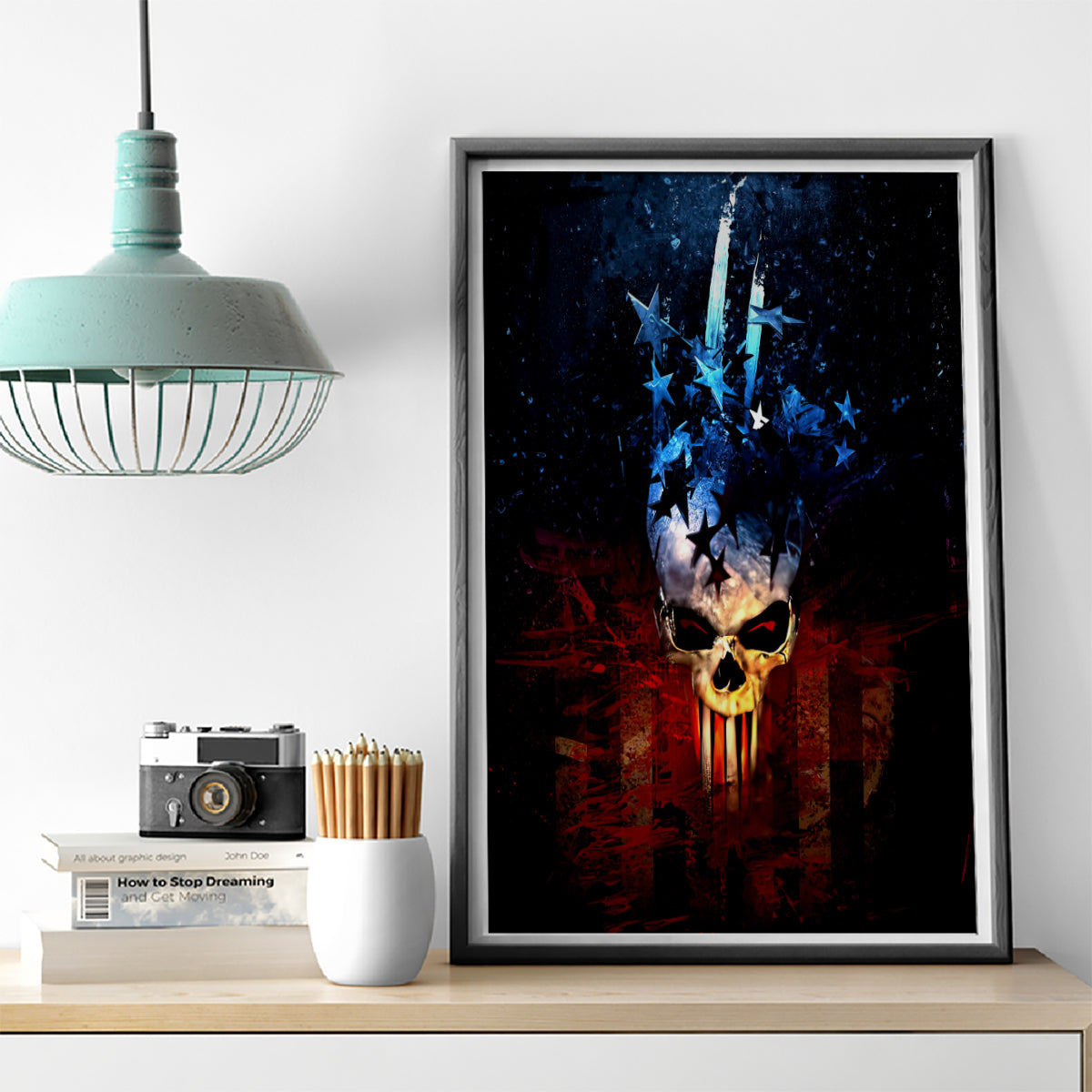 Vintage Skull Canvas Wall Art American Skull Vintage - Wonder Print Shop