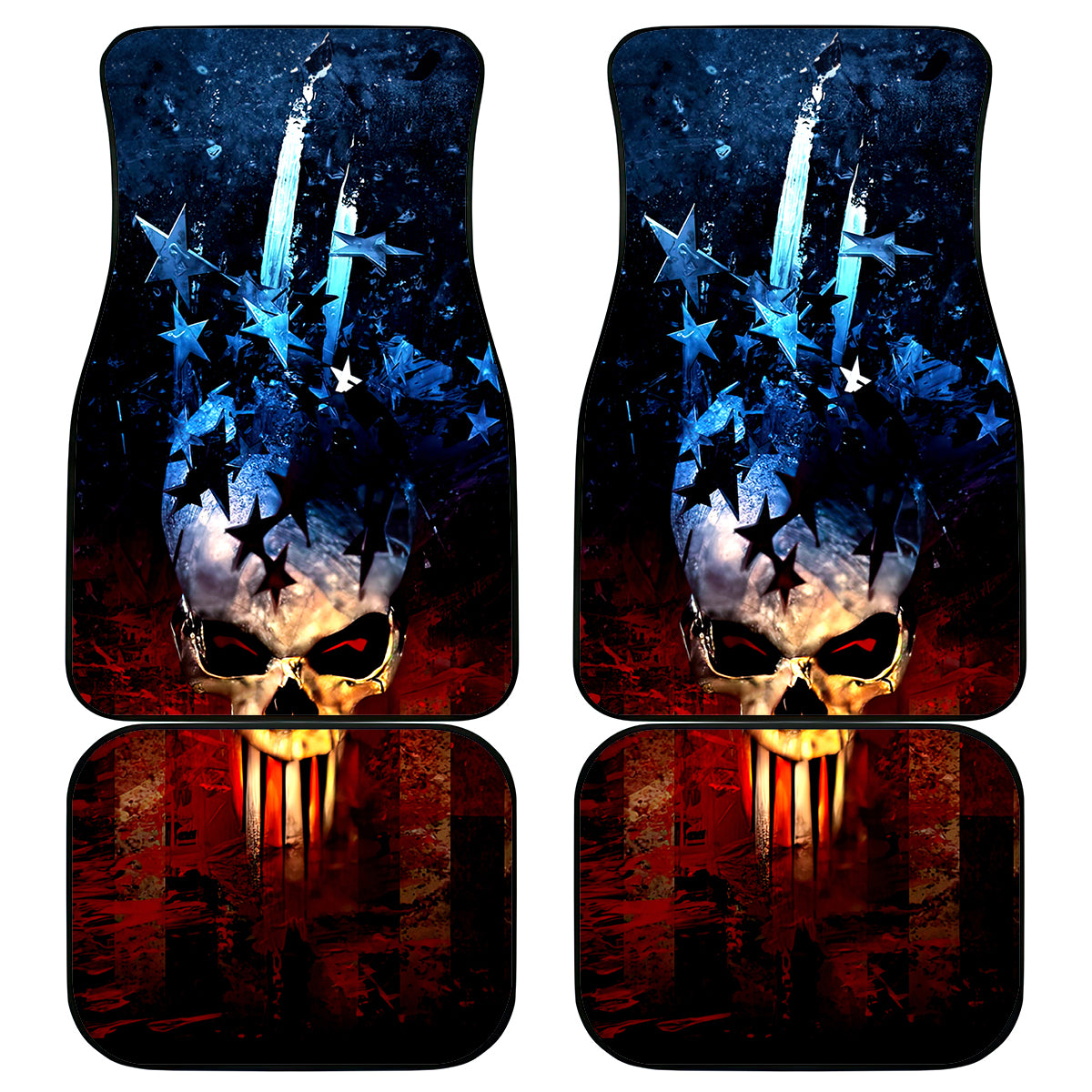 Vintage Skull Car Mats American Skull Vintage - Wonder Print Shop