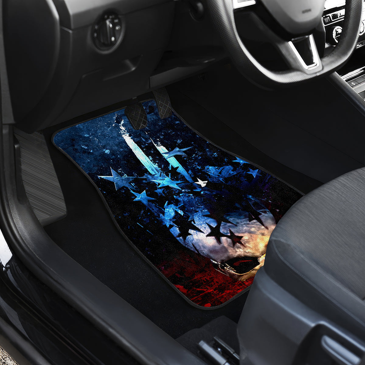 Vintage Skull Car Mats American Skull Vintage - Wonder Print Shop