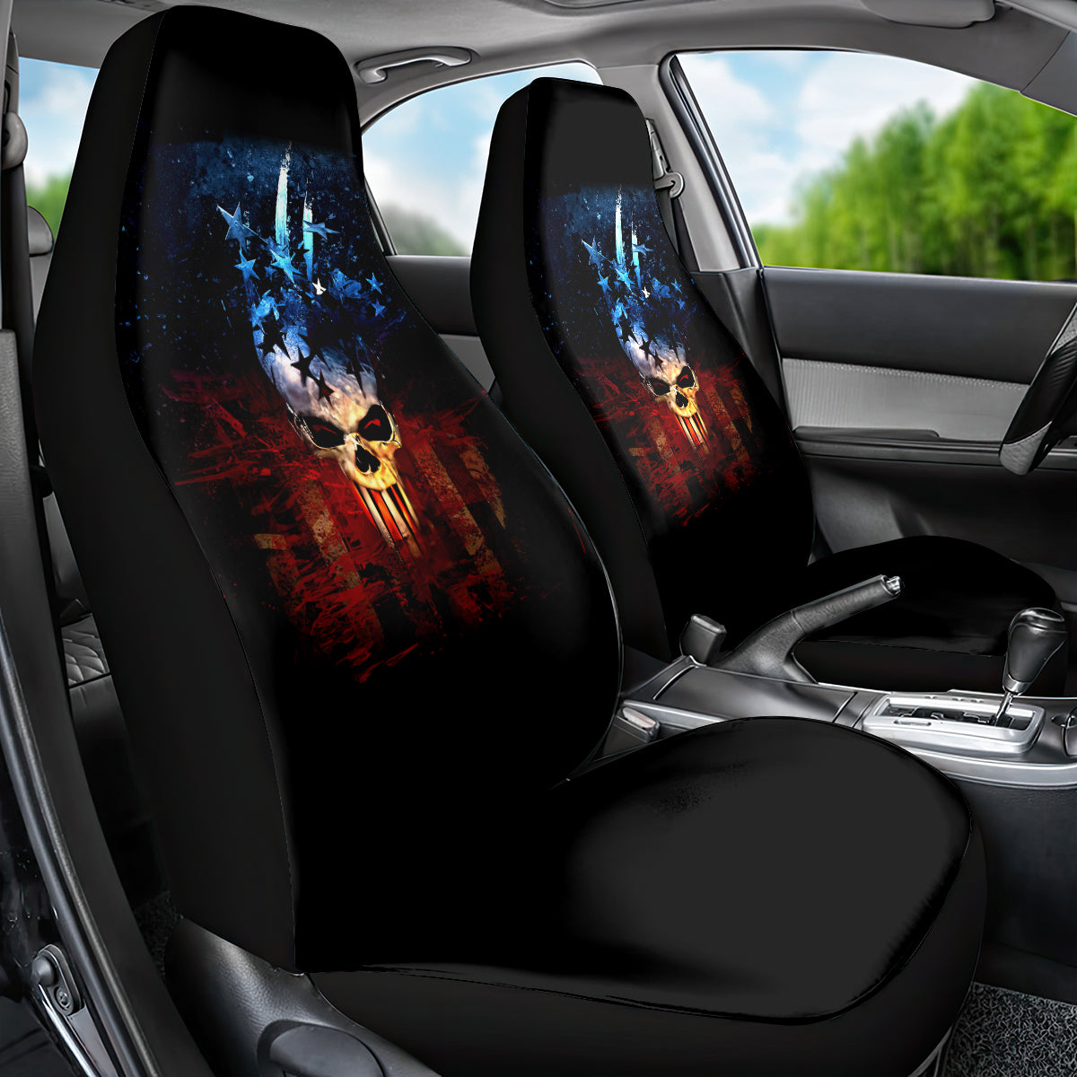 Vintage Skull Car Seat Cover American Skull Vintage - Wonder Print Shop
