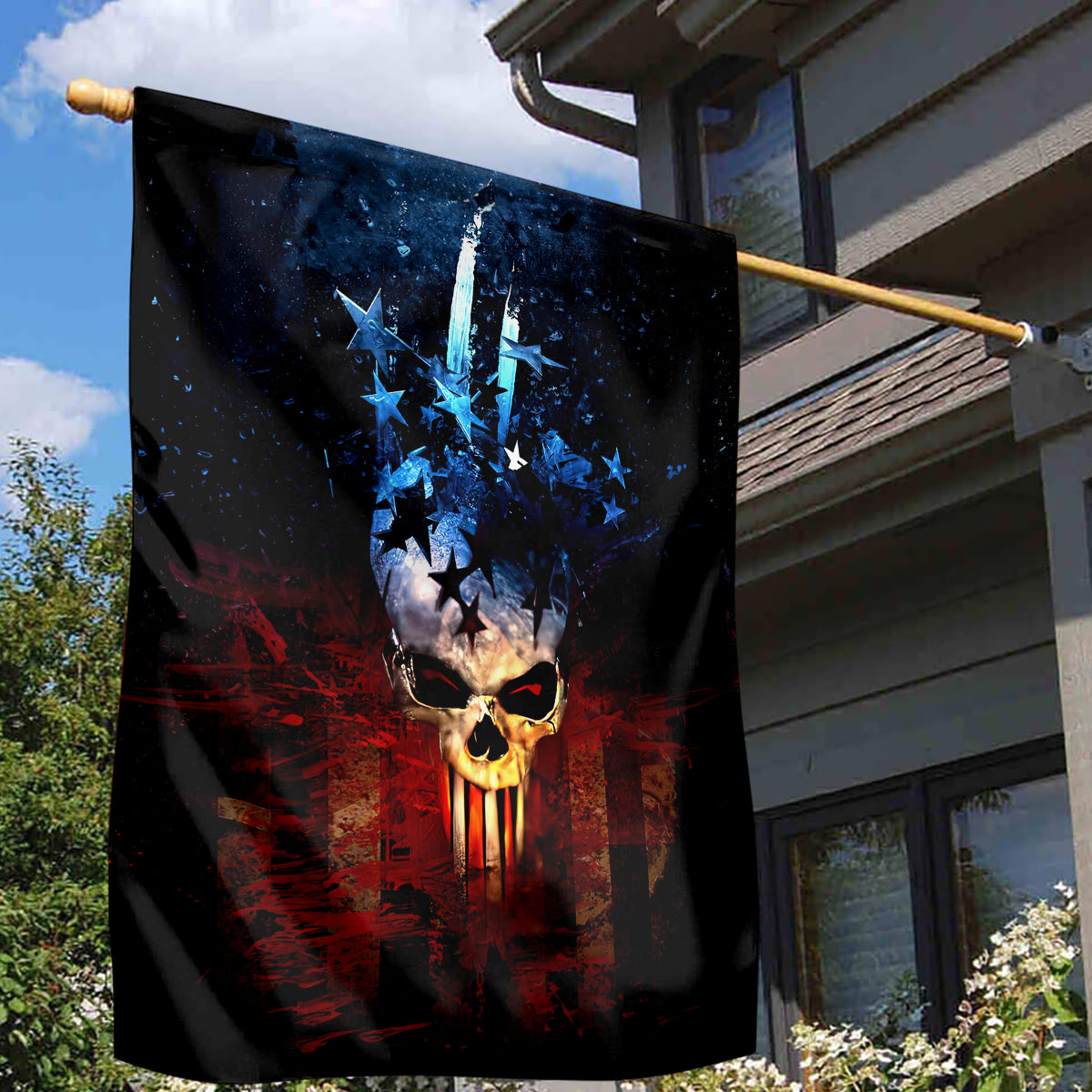 Vintage Skull Garden Flag American Skull Vintage - Wonder Print Shop