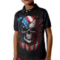 Vintage Skull Kid Polo Shirt American Skull Vintage - Wonder Print Shop
