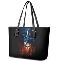 Vintage Skull Leather Tote Bag American Skull Vintage - Wonder Print Shop