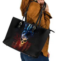 Vintage Skull Leather Tote Bag American Skull Vintage - Wonder Print Shop
