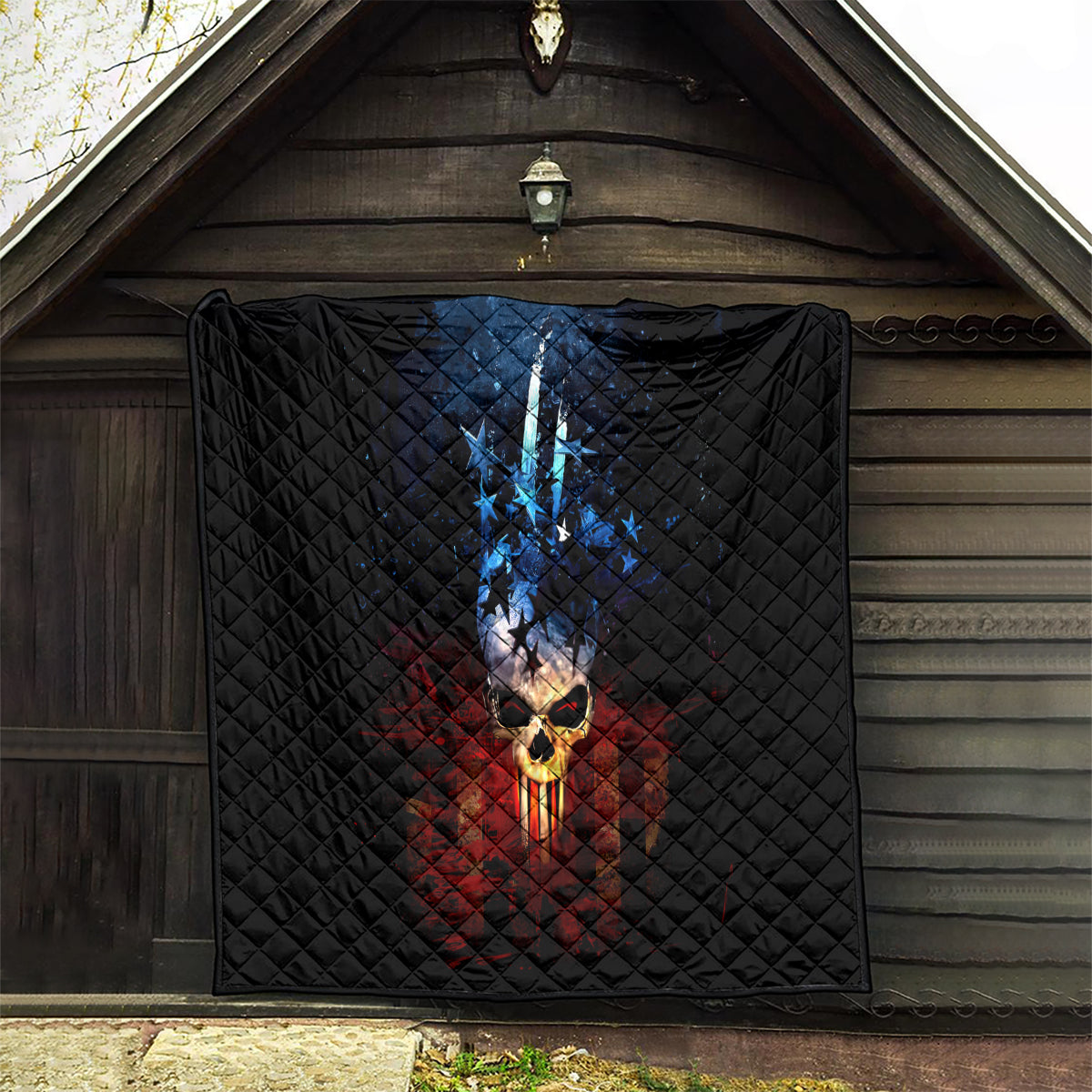 Vintage Skull Quilt American Skull Vintage - Wonder Print Shop