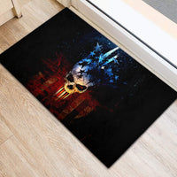 Vintage Skull Rubber Doormat American Skull Vintage - Wonder Print Shop