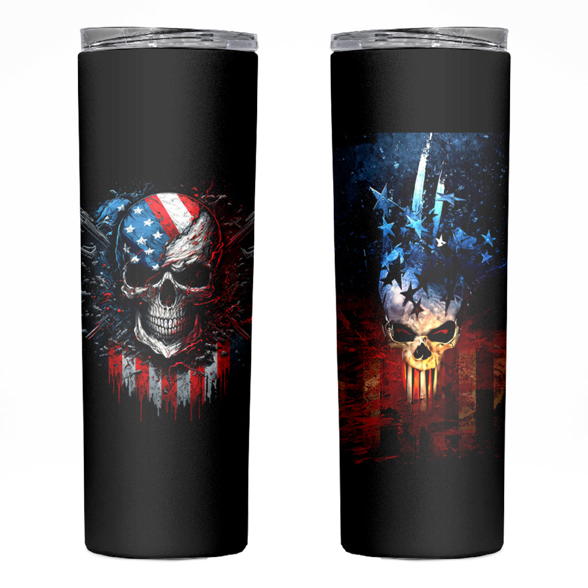Vintage Skull Skinny Tumbler American Skull Vintage - Wonder Print Shop