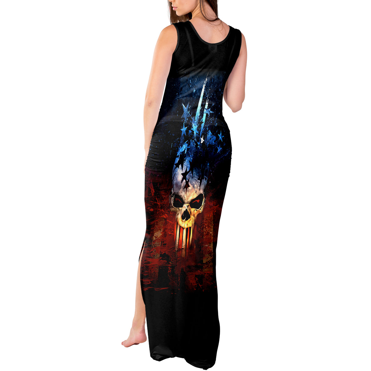 Vintage Skull Tank Maxi Dress American Skull Vintage - Wonder Print Shop