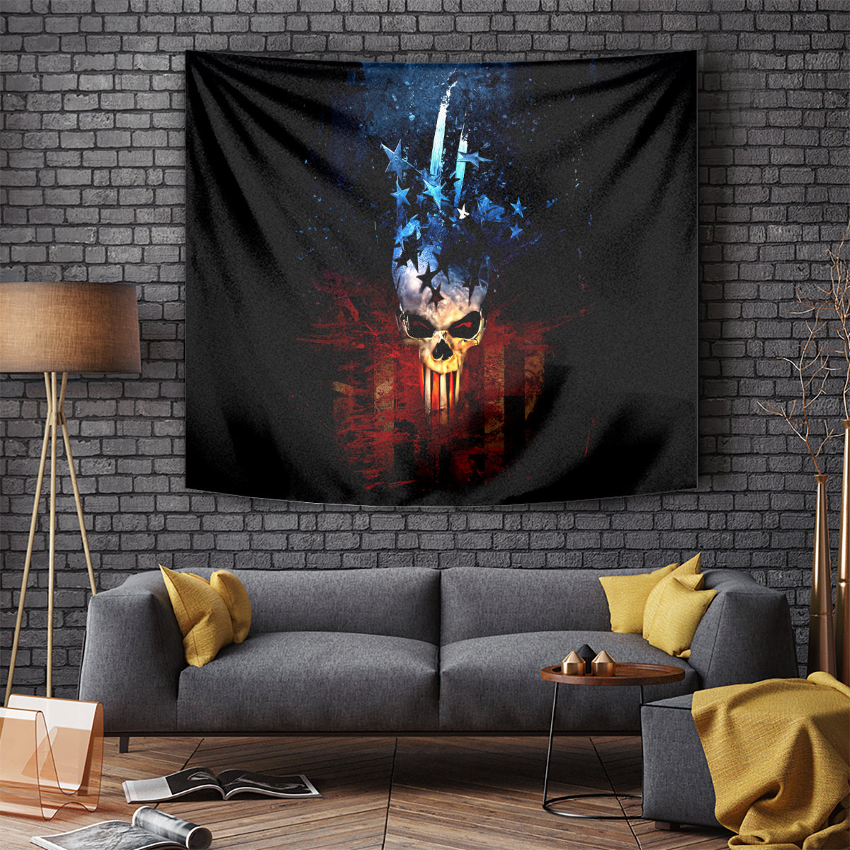 Vintage Skull Tapestry American Skull Vintage - Wonder Print Shop