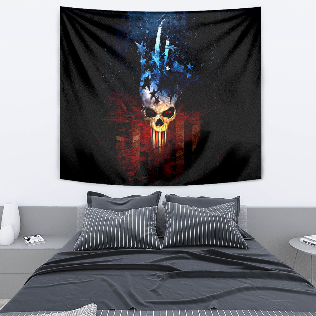 Vintage Skull Tapestry American Skull Vintage - Wonder Print Shop