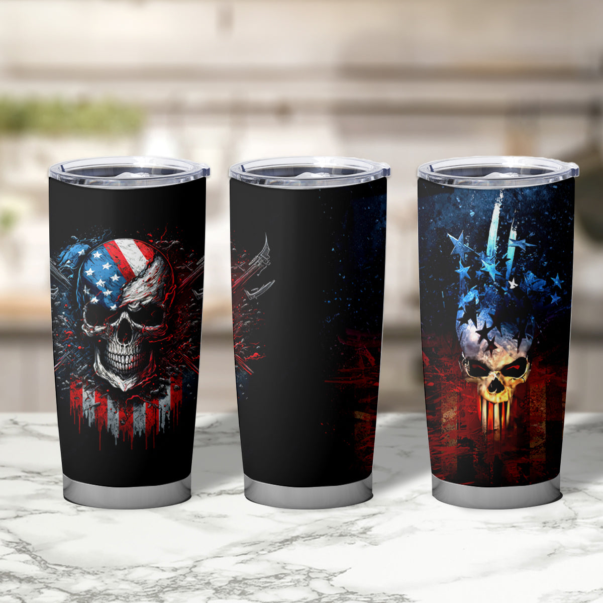 Vintage Skull Tumbler Cup American Skull Vintage - Wonder Print Shop