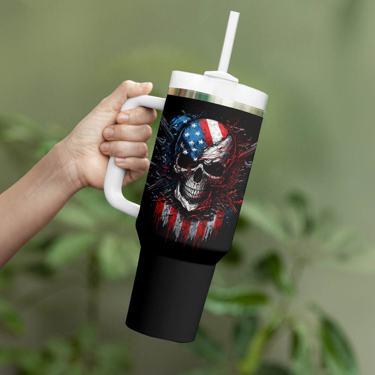 Vintage Skull Tumbler With Handle American Skull Vintage - Wonder Print Shop
