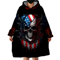 Vintage Skull Wearable Blanket Hoodie American Skull Vintage - Wonder Print Shop