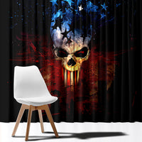 Vintage Skull Window Curtain American Skull Vintage - Wonder Print Shop