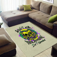 Flower Skull Area Rug Iam Who Iam Your Approval Isn't Need - Wonder Print Shop