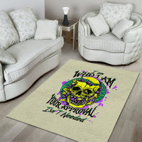Flower Skull Area Rug Iam Who Iam Your Approval Isn't Need - Wonder Print Shop