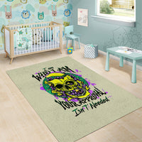 Flower Skull Area Rug Iam Who Iam Your Approval Isn't Need - Wonder Print Shop