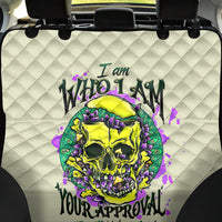 Flower Skull Back Car Seat Cover Iam Who Iam Your Approval Isn't Need - Wonder Print Shop
