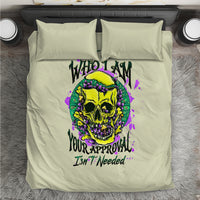 Flower Skull Bedding Set Iam Who Iam Your Approval Isn't Need - Wonder Print Shop