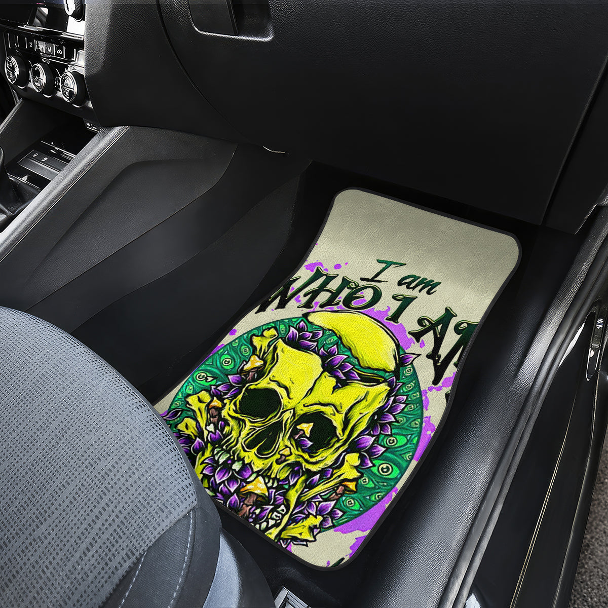 Flower Skull Car Mats Iam Who Iam Your Approval Isn't Need - Wonder Print Shop