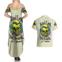 Flower Skull Couples Matching Summer Maxi Dress and Hawaiian Shirt Iam Who Iam Your Approval Isn't Need - Wonder Print Shop