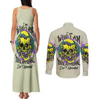Flower Skull Couples Matching Tank Maxi Dress and Long Sleeve Button Shirts Iam Who Iam Your Approval Isn't Need - Wonder Print Shop
